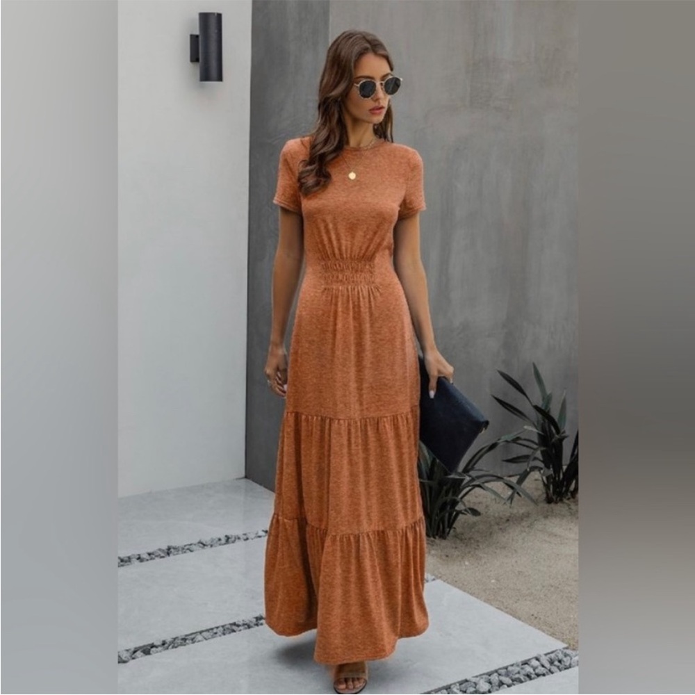 Elegant Orange Maxi Dress